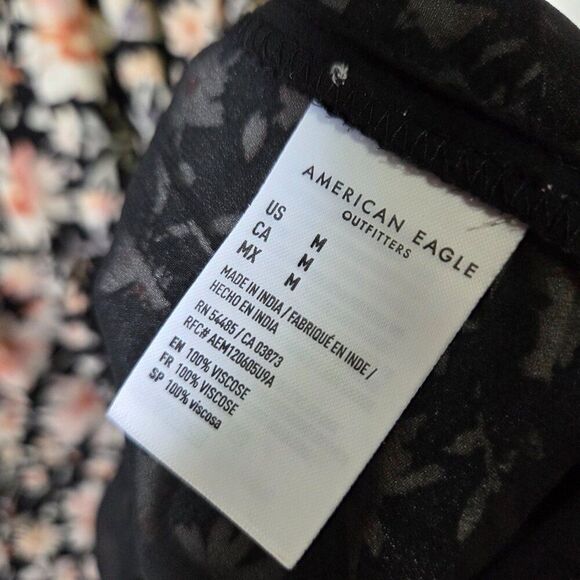 EUC AMERICAN EAGLE OUTFITTERS FLORAL DEEP SCOOP NECK BABYDOLL DRESS SIZE M - Picture 14 of 16